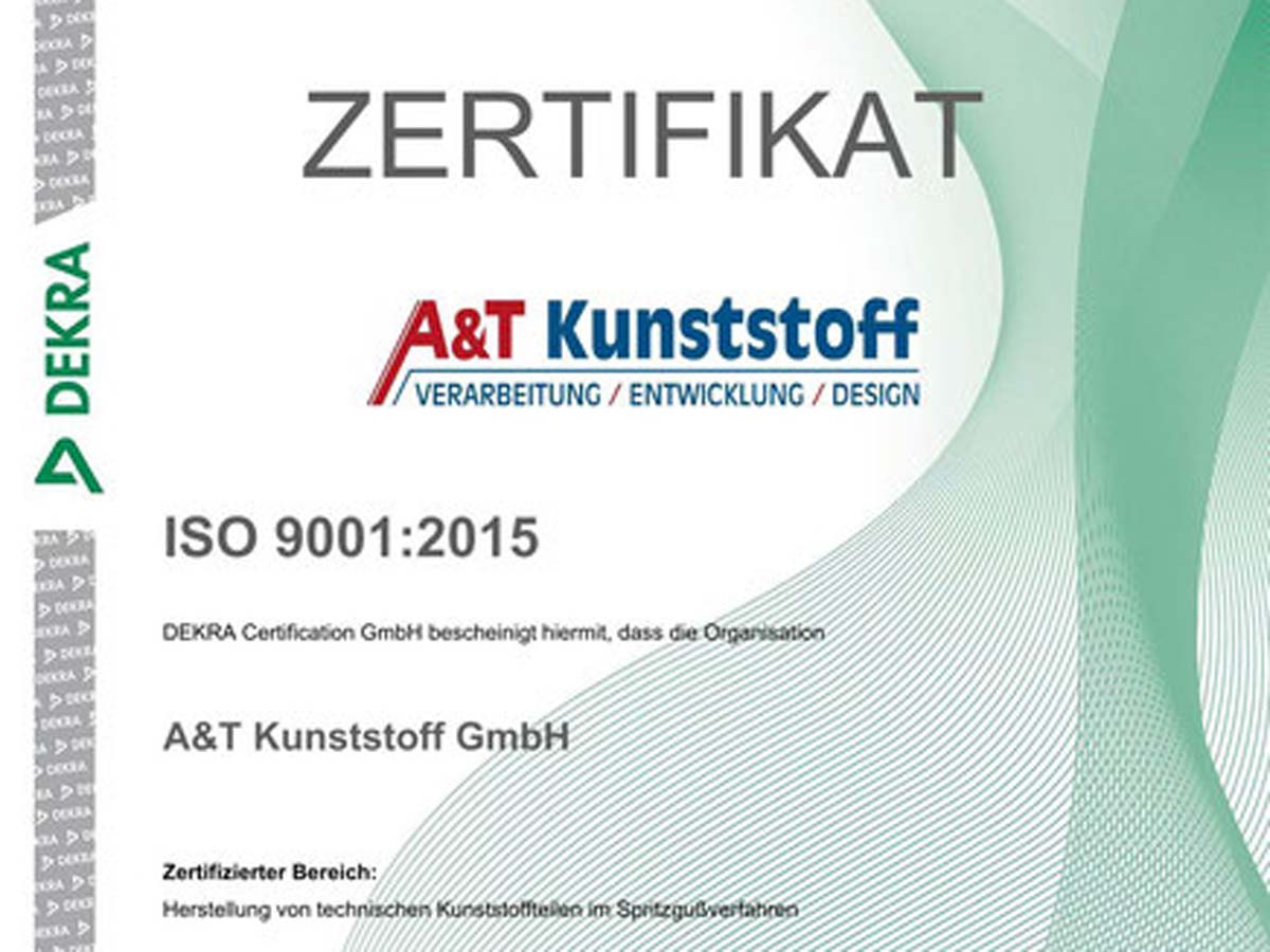Zertifikat ZURBRÜGG PLASTECH